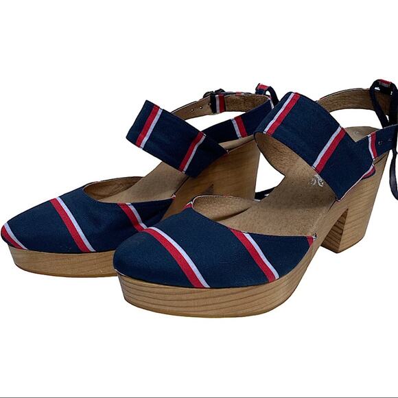 Free People 9 Sandals Clogs Heels Lace up Monaco Boho Festival 4th Nautical 70s - Picture 7 of 15